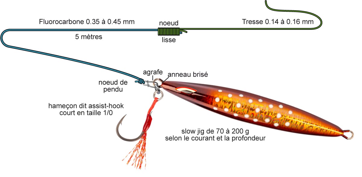 Montage parfait pour la pêche du lieu jaune en slow-jigging